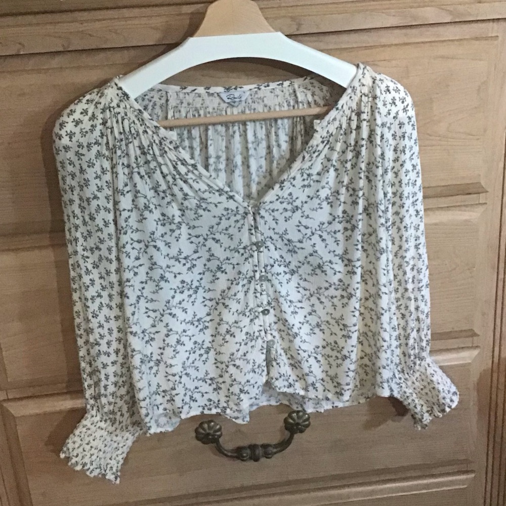 Rails | Mariah Mixed Petite Floral Cream Blouse | Size XS | Designer Top | NWOT